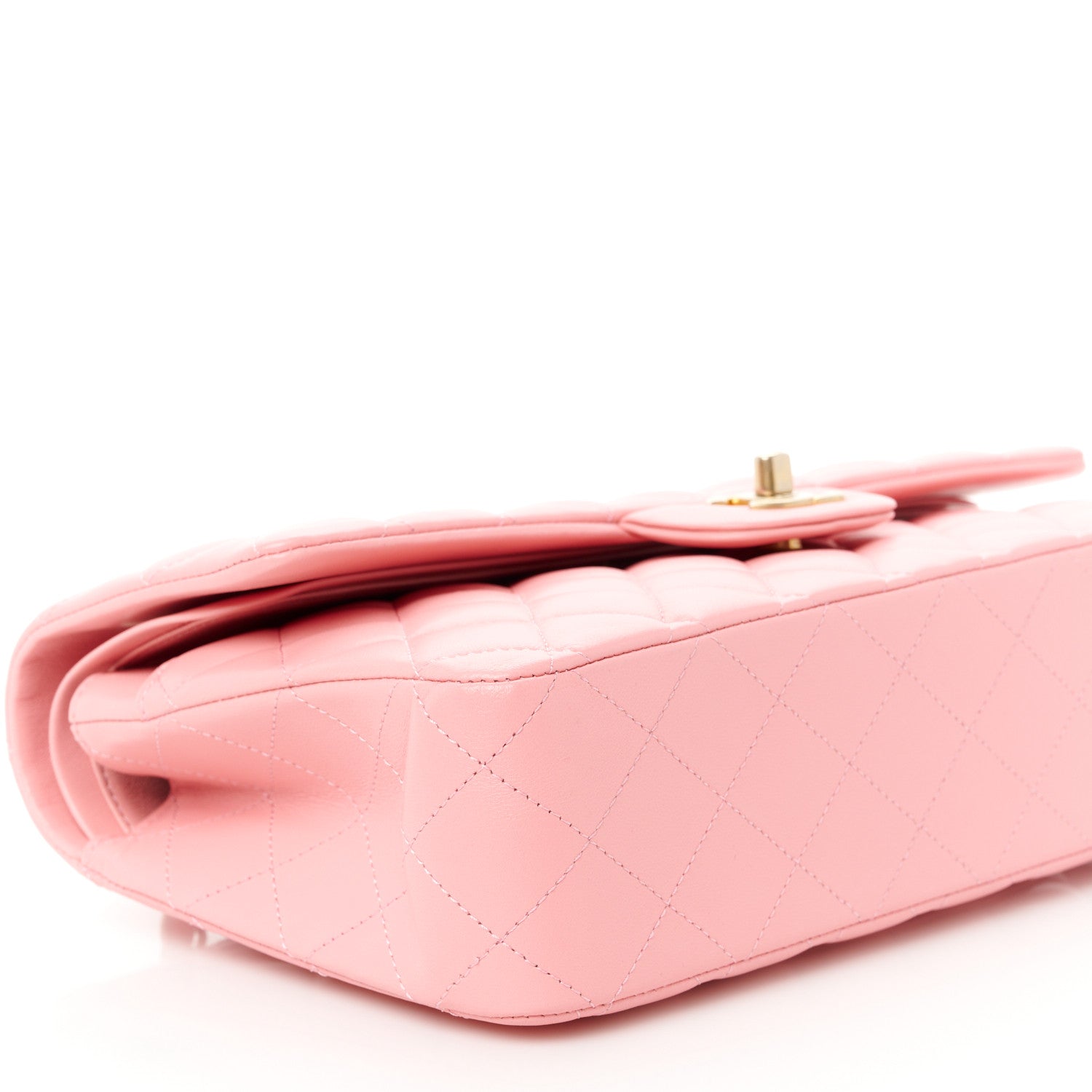 Chanel Lambskin Quilted Medium Double Flap Rose Pink 10 of 12