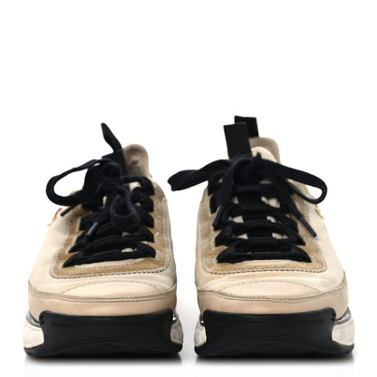 Chanel Velvet Calfskin Mixed Fibers CC Sneakers 37 Beige 3 of 10