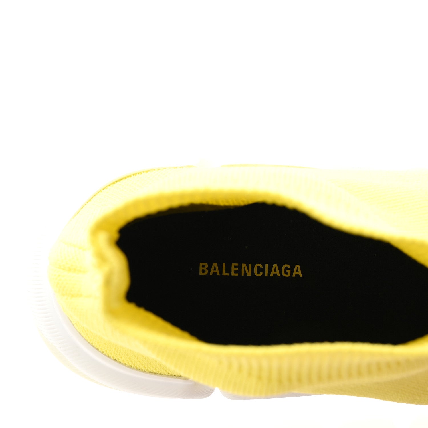 Balenciaga Ribbed Knit Womens Speed 2.0 Transparent Sole Sneakers 39 Yellow 8 of 10