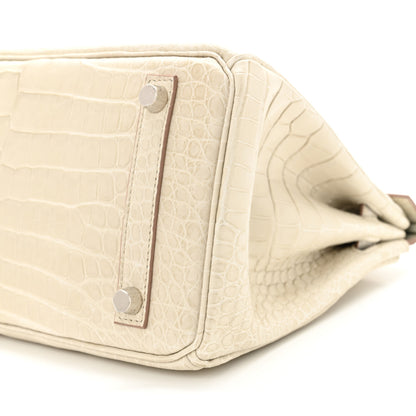 Hermes Matte Porosus Crocodile Birkin 25 Beton 10 of 13