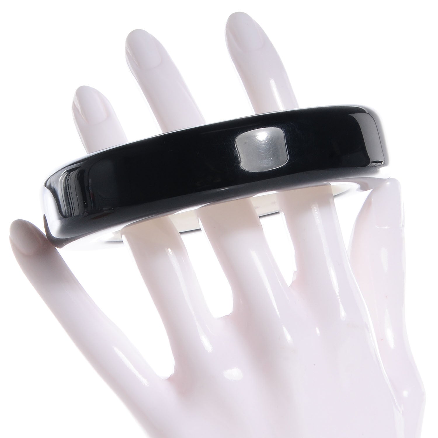 Hermes Lacquered Wood Ariodante Bracelet Noir S 2 of 6