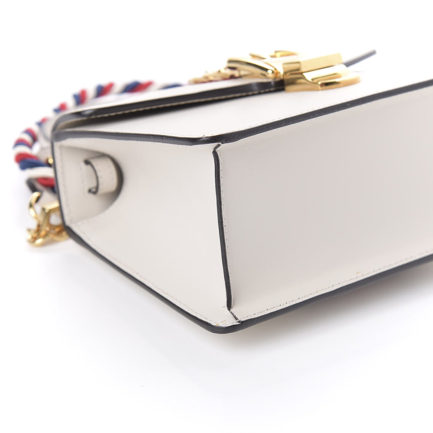 Calfskin Mini Sylvie Top Handle Bag White