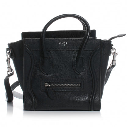 Celine Drummed Leather Nano Luggage Black 1 of 8