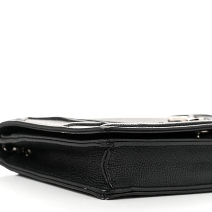 Christian Dior Grained Calfskin Diorama Wallet on Chain Pouch Black 9 of 11