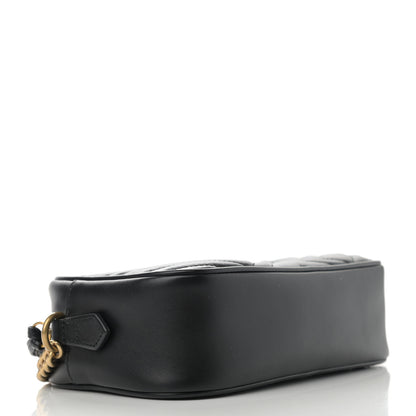 Gucci Calfskin Matelasse Small GG Marmont Chain Shoulder Bag Black 4 of 11
