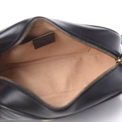 Gucci Calfskin Matelasse Small GG Marmont Chain Shoulder Bag Black 5 of 11