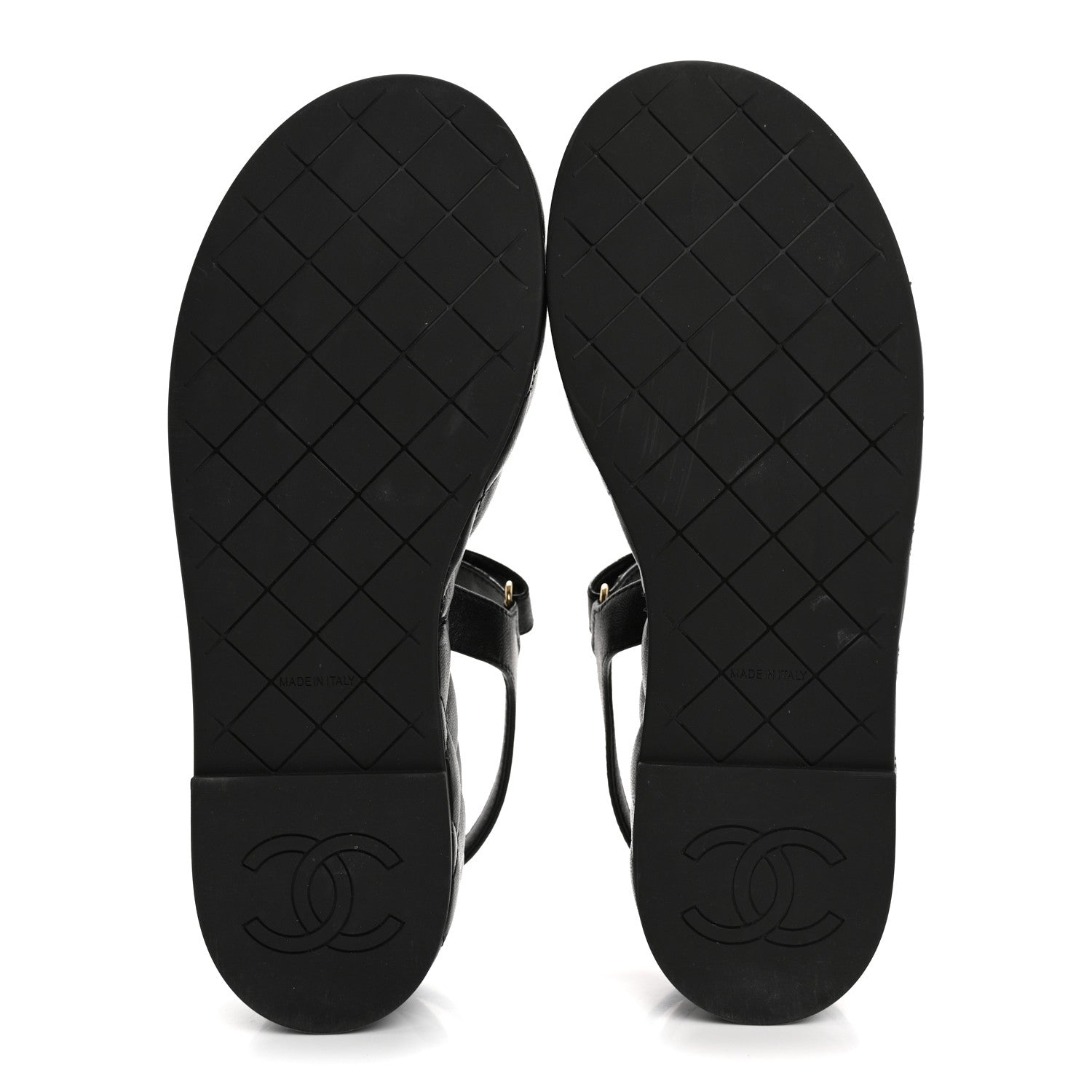 Chanel Lambskin Quilted Chain CC Platform Sandals 37.5 Black 5 of 9