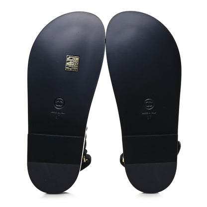Chanel Denim Quilted Dad Sandals 37 Blue 5 of 10