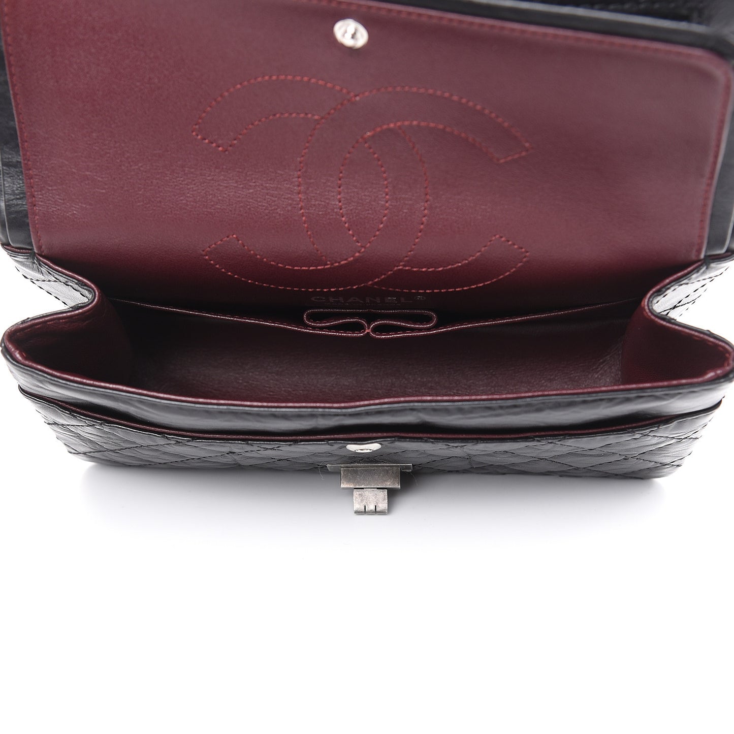 Aged Calfskin Quilted 2.55 Reissue 225 Flap Black