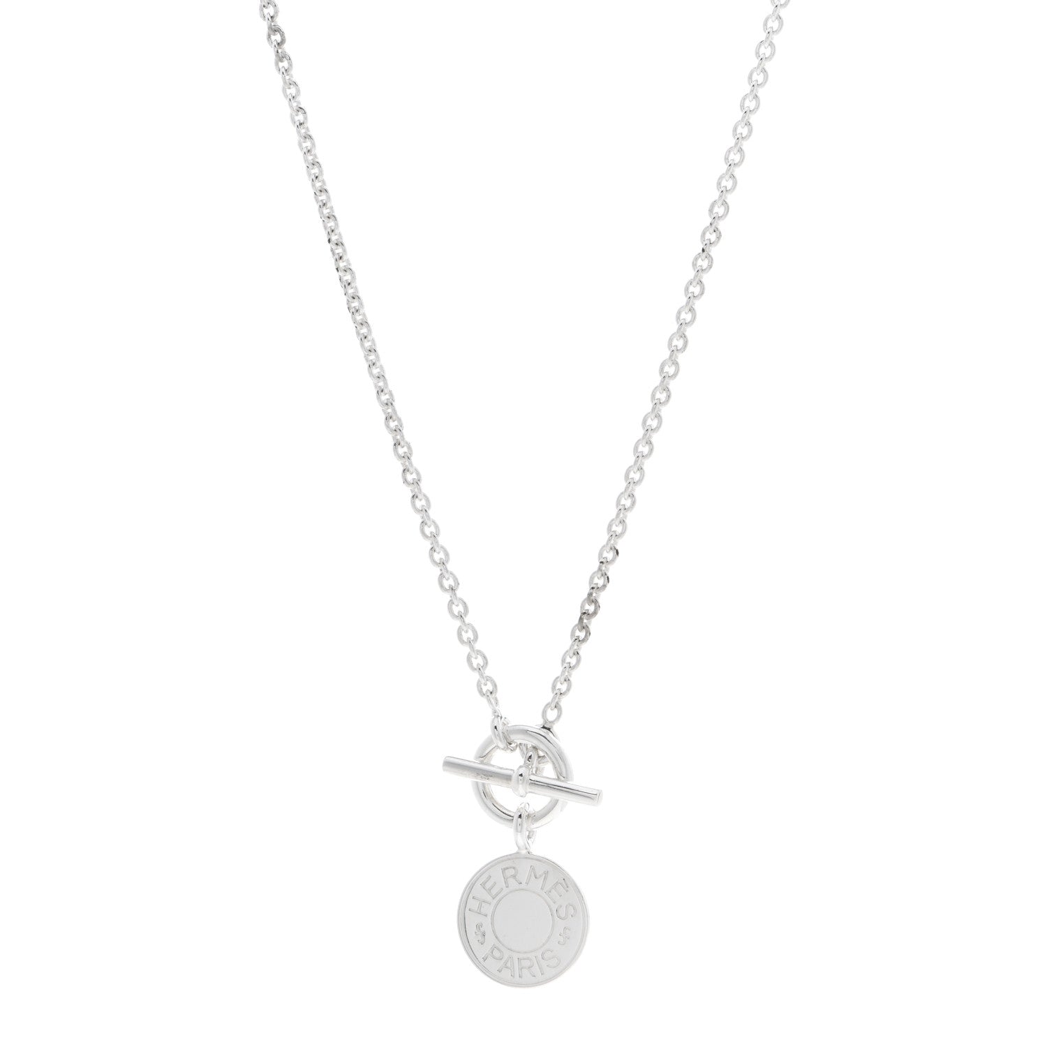 Hermes Sterling Silver Amulettes H Confettis Pendant Necklace 1 of 4