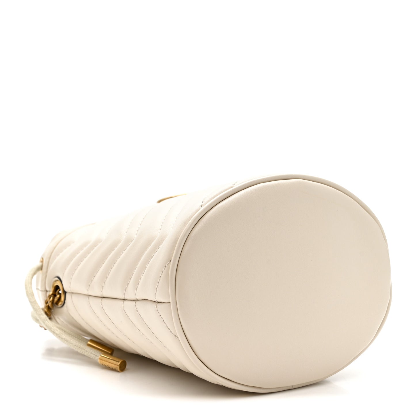 Calfskin Matelasse Mini GG Marmont 2.0 Bucket Bag White
