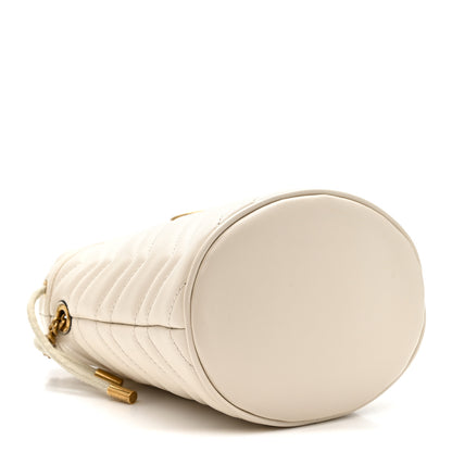 Gucci Calfskin Matelasse Mini GG Marmont 2.0 Bucket Bag White 4 of 11
