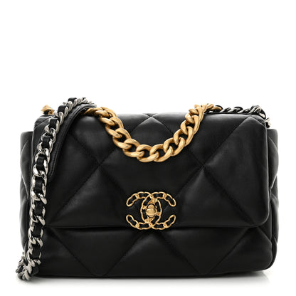 Chanel Lambskin Quilted Medium Chanel 19 Flap Black 1 of 12