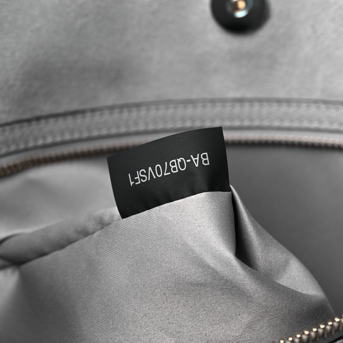 Grained Calfskin Rockstud Shoulder Tote Pastel Grey