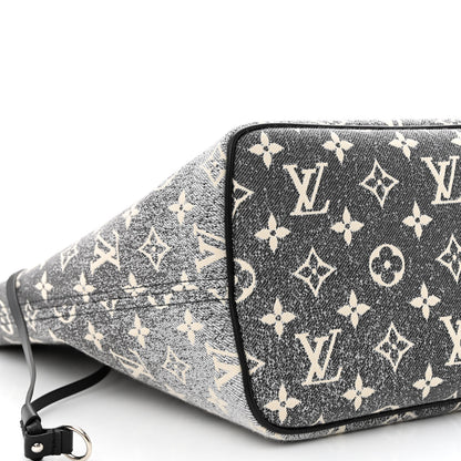 Louis Vuitton Denim Monogram Jacquard Neverfull MM Grey 10 of 12