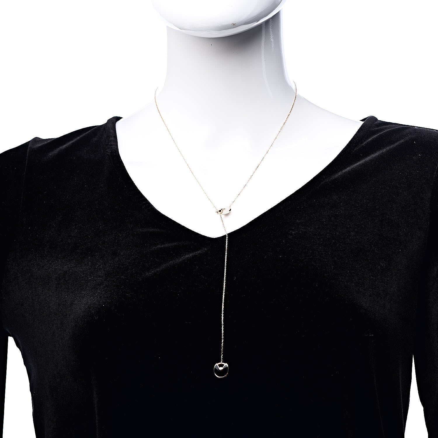 Cartier 18K Pink Gold Diamond Mother of Pearl Black Onyx XS Amulette de Cartier Necklace 2 of 7