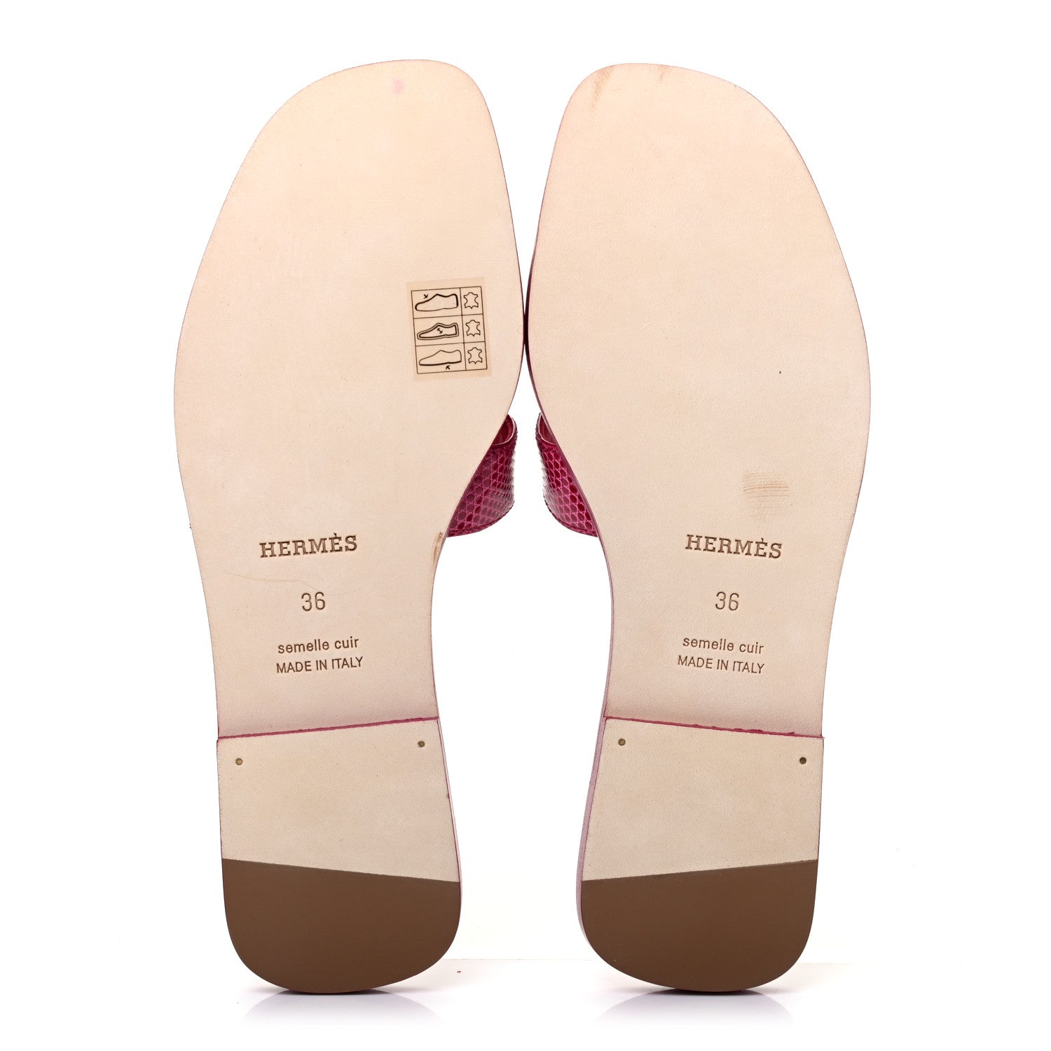 Hermes Lizard Oran Sandals 36 Fuchsia 10 of 19