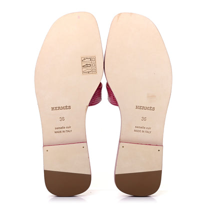 Hermes Lizard Oran Sandals 36 Fuchsia 10 of 19