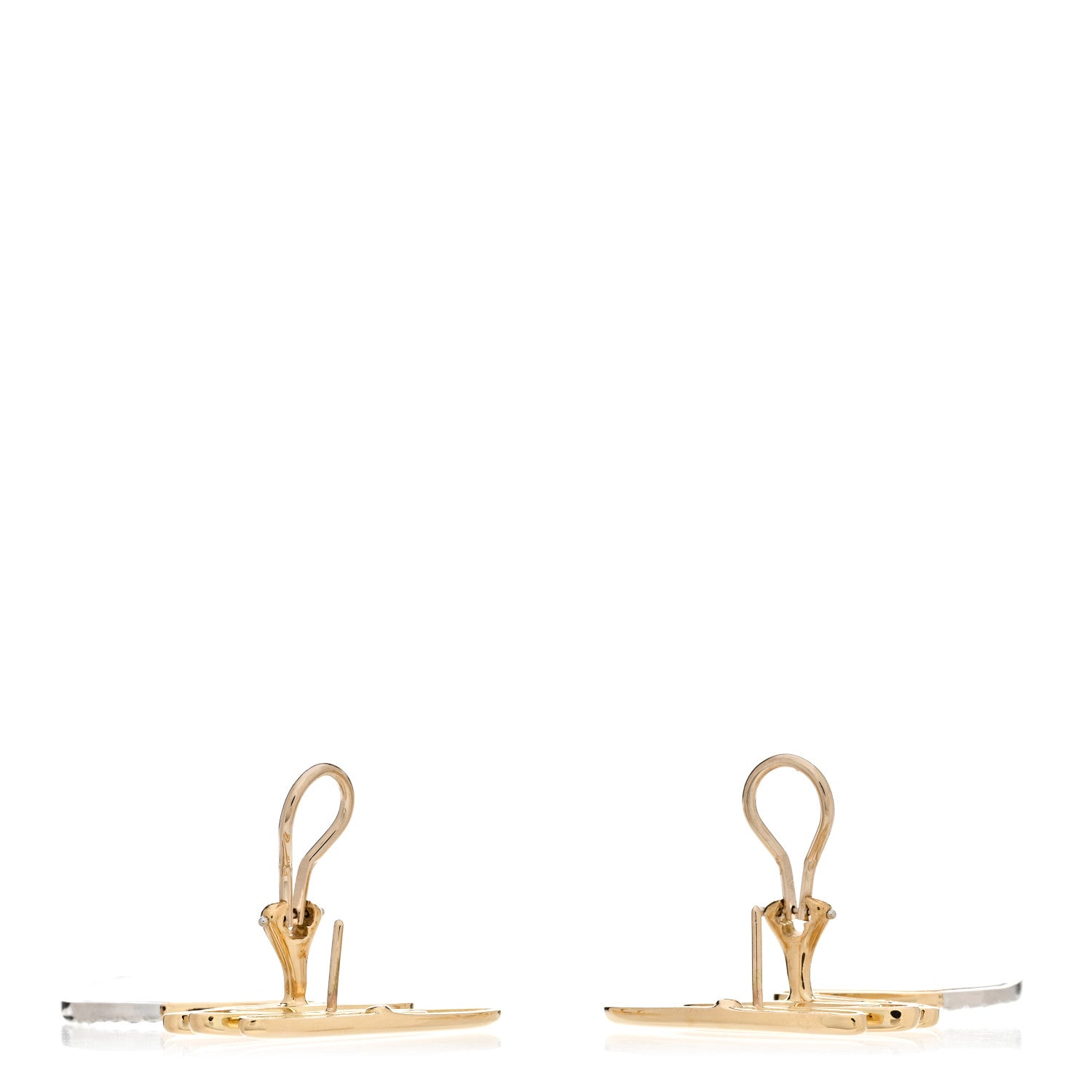 Tiffany 18K Yellow Gold Platinum Diamond Paloma Picasso Scribble French Clip Earrings 3 of 6