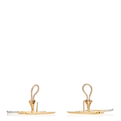 Tiffany 18K Yellow Gold Platinum Diamond Paloma Picasso Scribble French Clip Earrings 3 of 6