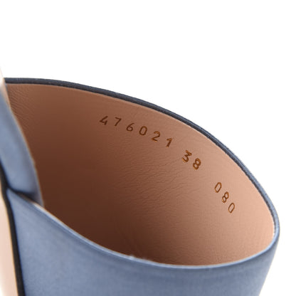 Gucci Silk Satin Crystal Embellished Bow Mules 38 Carta Zucchero 10 of 11