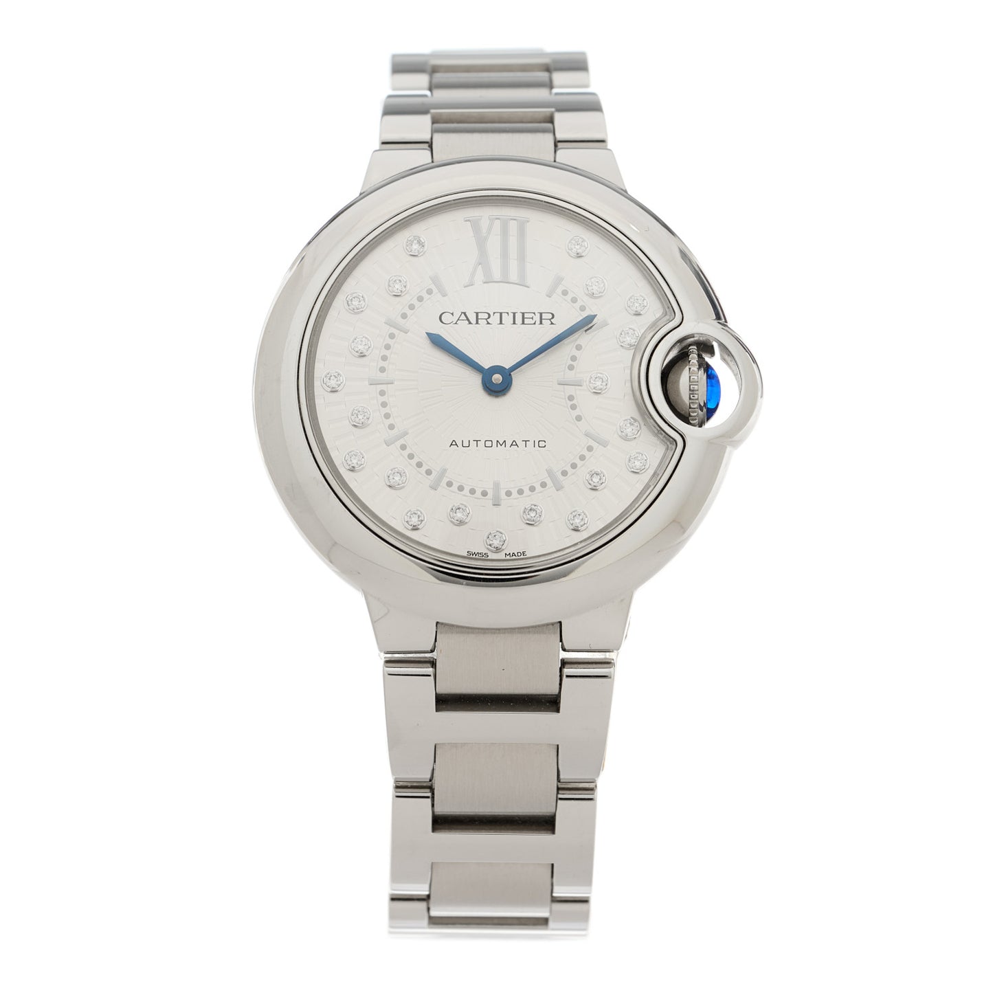 Stainless Steel Diamond 33mm Ballon Bleu De Cartier Automatic Watch