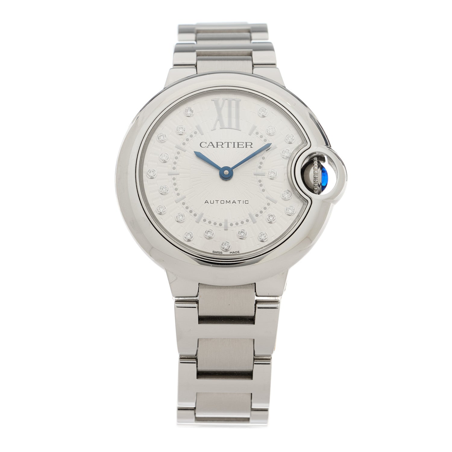 Cartier Stainless Steel Diamond 33mm Ballon Bleu De Cartier Automatic Watch 1 of 5