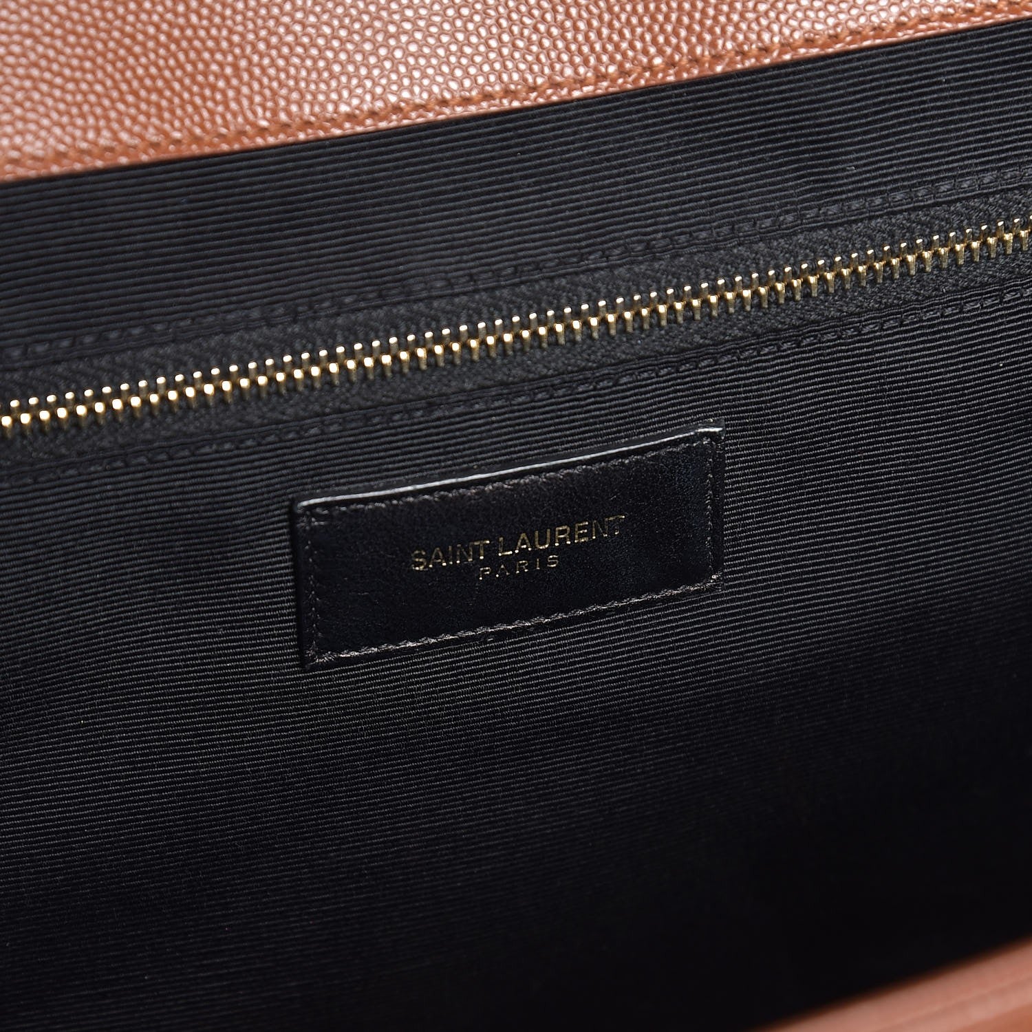 Saint Laurent Grain De Poudre Matelasse Chevron Large Monogram Satchel Brown 7 of 9