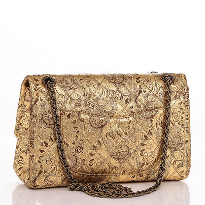 Chanel Buffalo Leather Hand Painted Lace 2.55 Reissue 226 Flap Gold 3 of 7