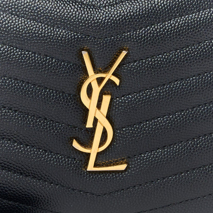 Saint Laurent Grain De Poudre Matelasse Monogram Mini Lou Camera Bag Black 8 of 10