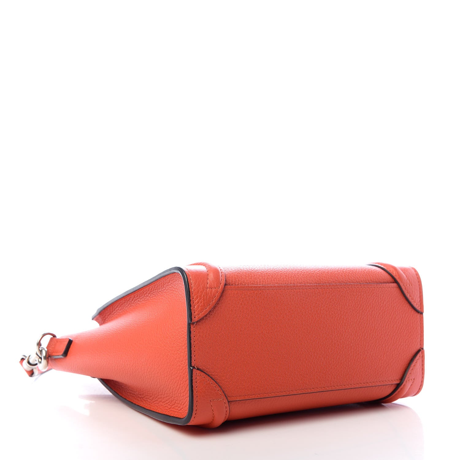 Celine Drummed Calfskin Nano Luggage Vermillion 4 of 9