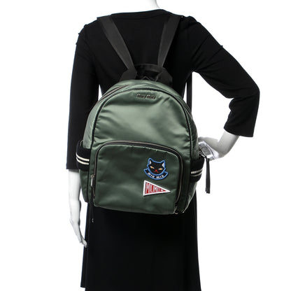 Miu Miu Nylon Satin Patches Bomber Backpack 2 of 10