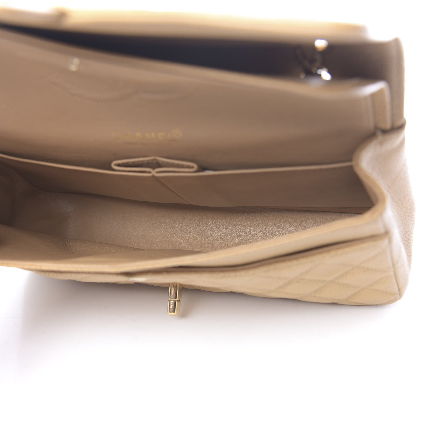 Chanel Caviar Quilted Medium Double Flap Beige 5 of 13