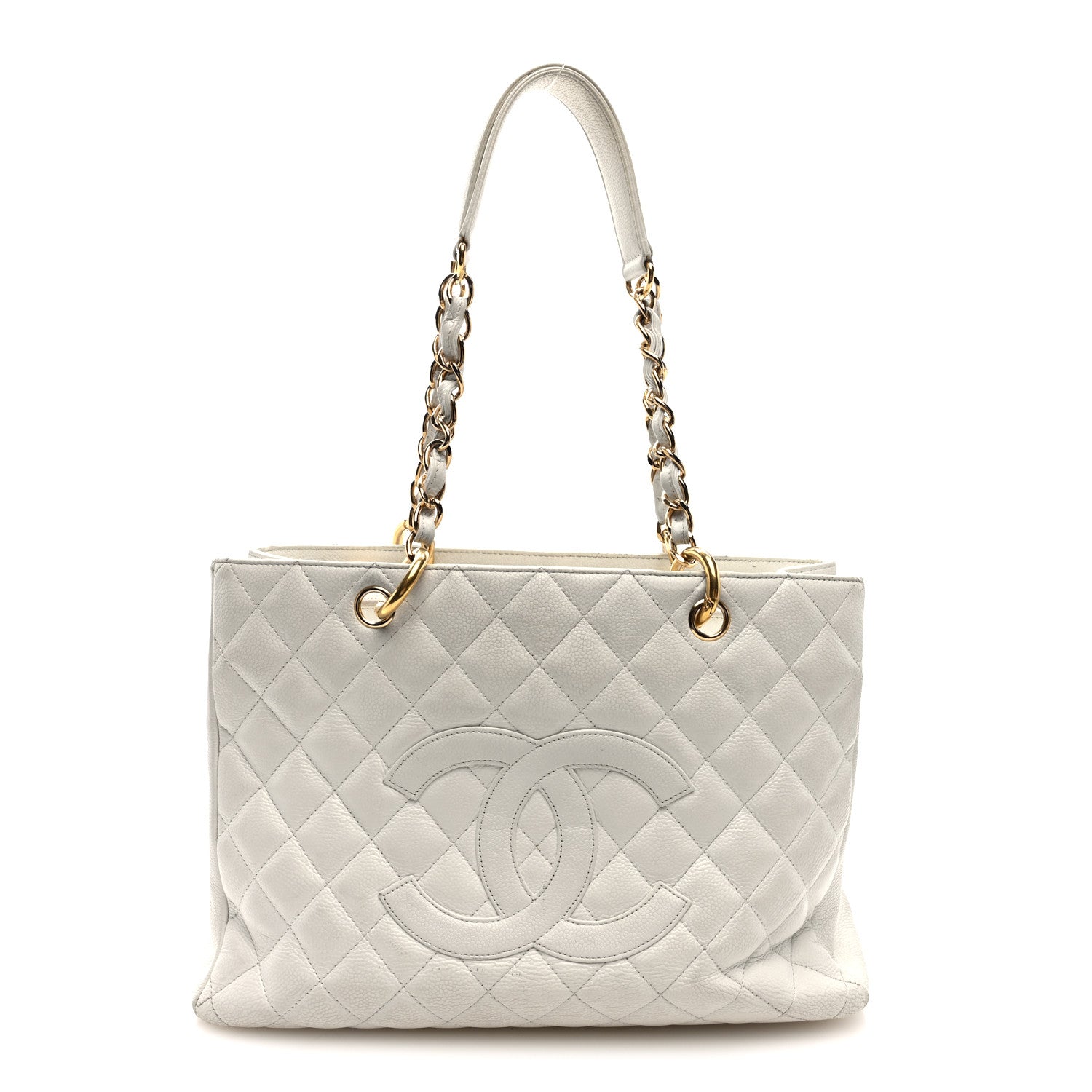 Chanel Caviar Quilted Grand Shopping Tote GST White 1 of 10
