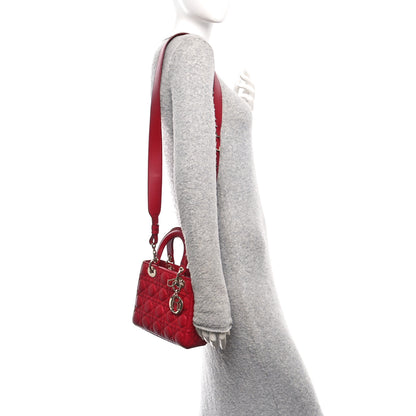 Christian Dior Lambskin Cannage Small My ABCDior Lady Dior Red 2 of 11