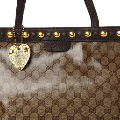 Gucci Crystal Monogram Medium Babouska Tote Dark Brown 10 of 12