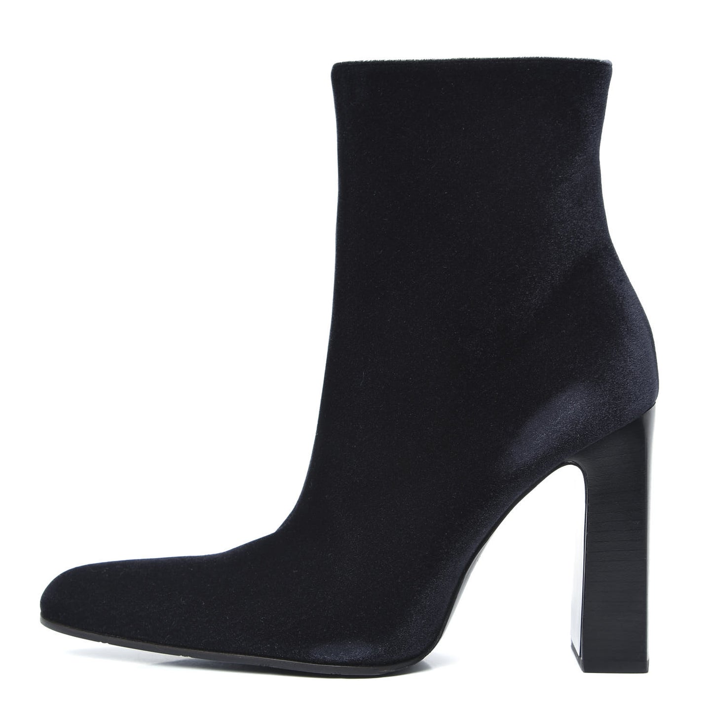 Smooth Velvet Ankle Boots 39 Black