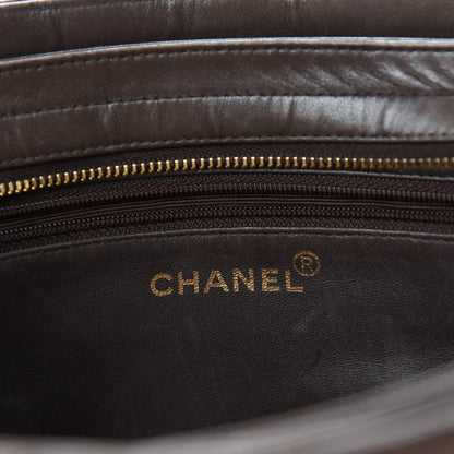 Chanel Lambskin Quilted Shopping Tote Dark Brown 12 of 15