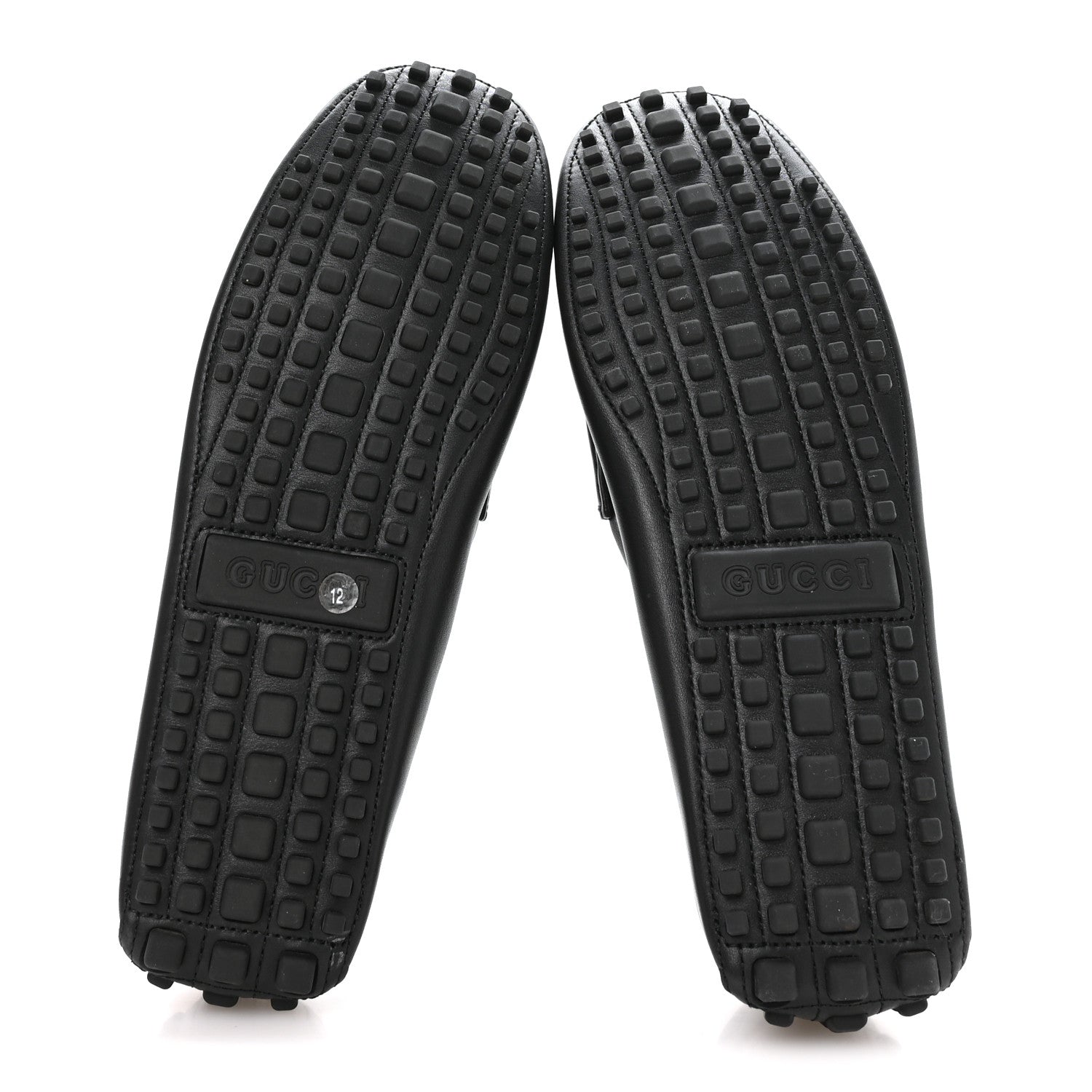 Gucci Soft Clove Calfskin Monochrome Mens Interlocking G Driver Loafers 12 Black 6 of 9