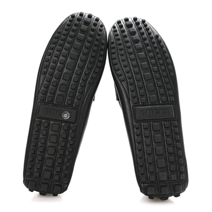 Gucci Soft Clove Calfskin Monochrome Mens Interlocking G Driver Loafers 12 Black 6 of 9