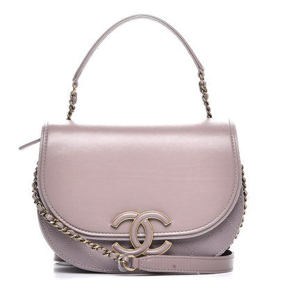 Chanel Shiny Calfskin Goatskin Quilted Small Coco Curve Messenger Flap Grey 1 of 8
