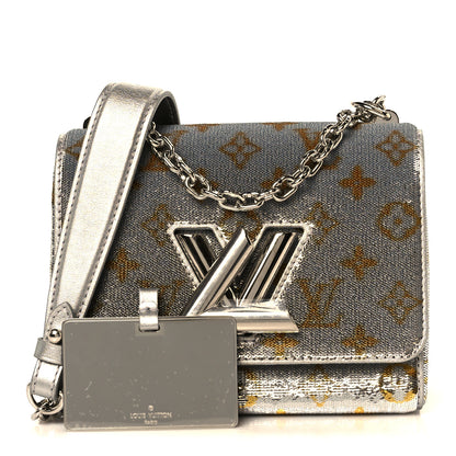 Louis Vuitton Sequins Monogram Twist Shoulder Bag PM Gold Silver 3 of 10