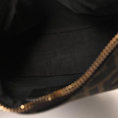 Fendi Fabric Jacquard Vitello Grace FF 1974 Mini Fendigraphy Hobo Bag Tobacco Moro Ebano 5 of 11