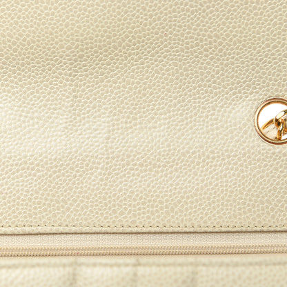 Chanel Caviar Vertical Quilted Small Single Flap Beige 14 of 19