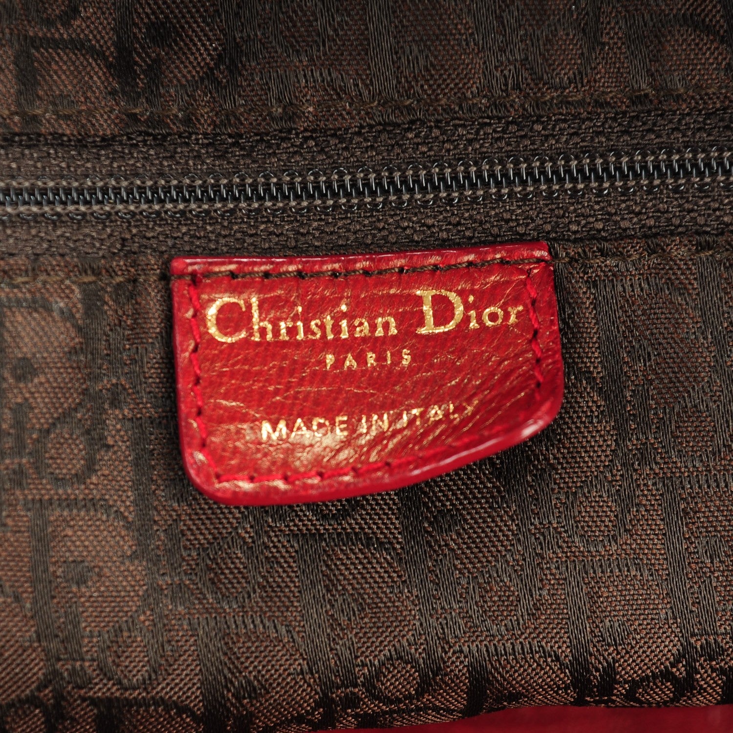 Christian Dior Lambskin Cannage Drawstring Bag Red 6 of 7
