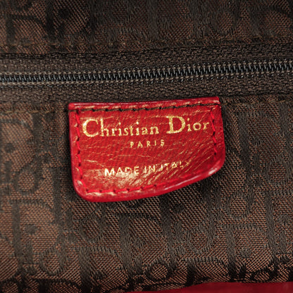 Christian Dior Lambskin Cannage Drawstring Bag Red 6 of 7