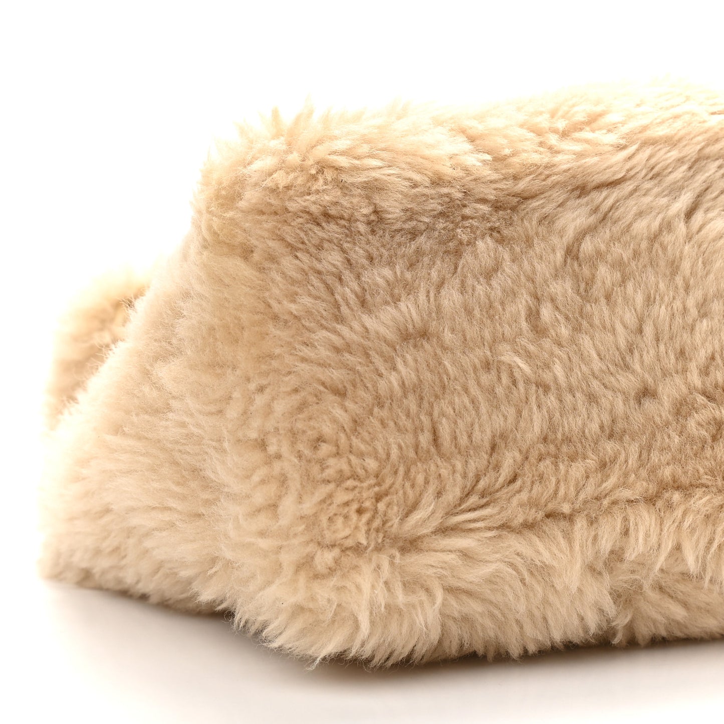 Merino Shearling Lambskin Quilted Small Loulou Puffer Monogram Chain Satchel Natural Beige