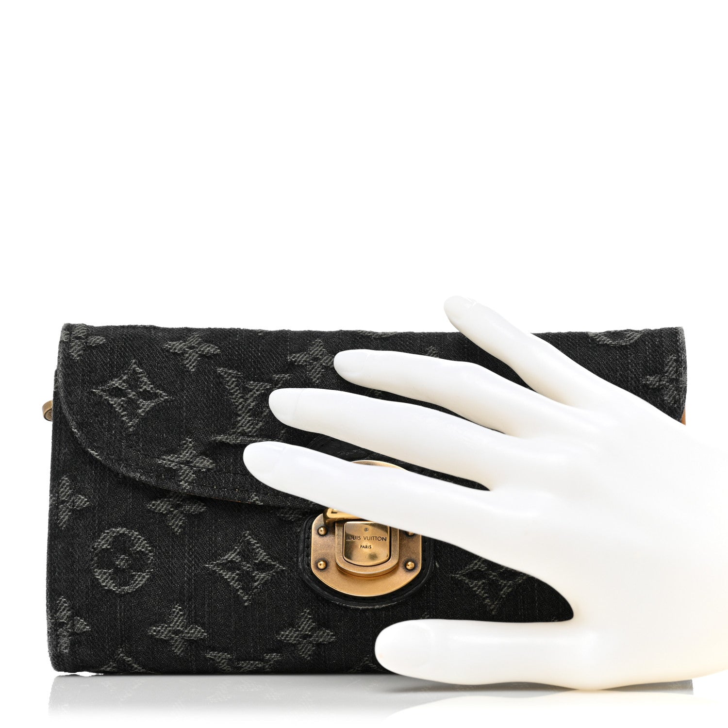 Louis Vuitton Denim Amelia Wallet Black 2 of 11
