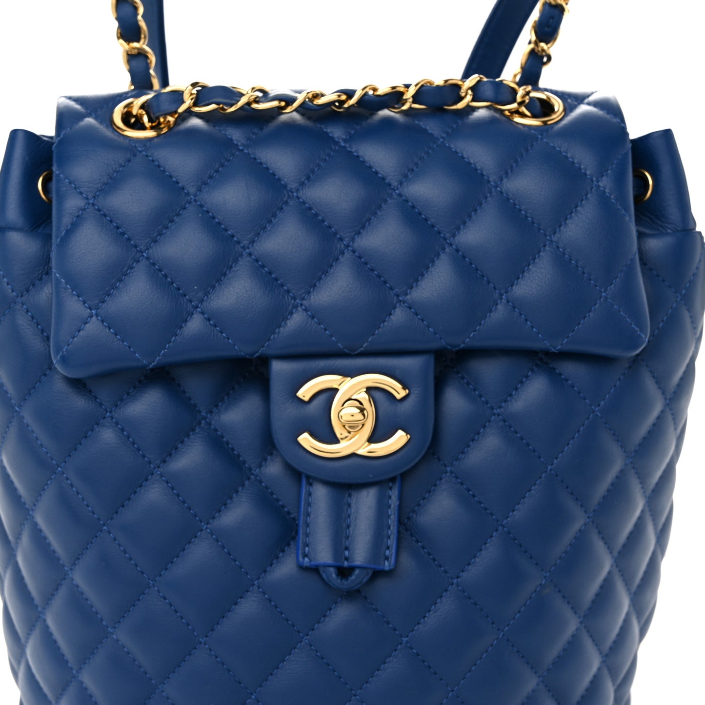Calfskin Quilted Small Urban Spirit Backpack Blue