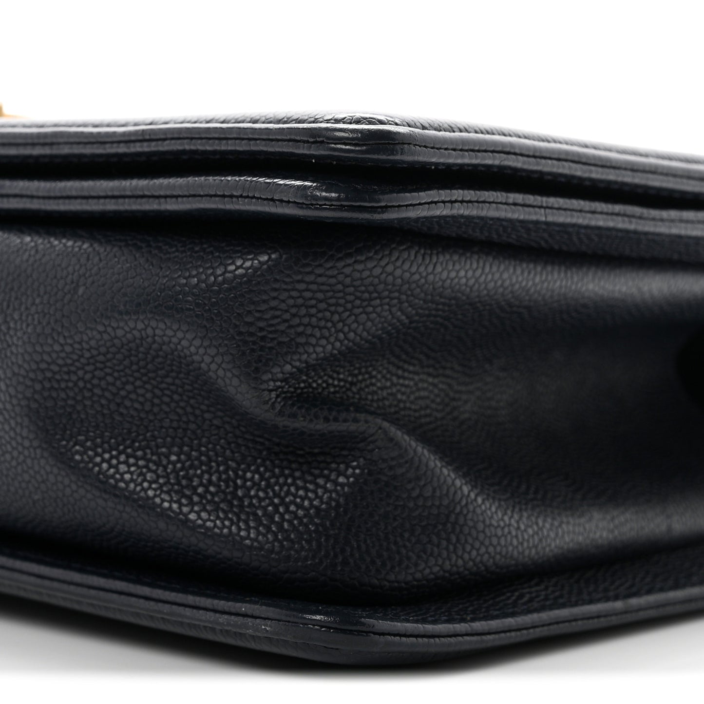 Caviar Quilted Medium Boy Flap Navy